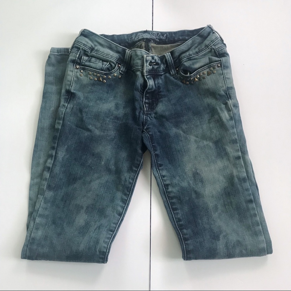 Bullhead medium+dark denim skinny jeans size 0